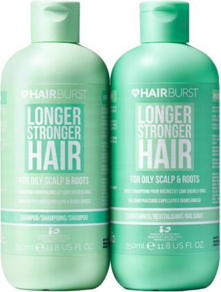 HAIR BURST Shampoo & Conditioner Set for Oily Hair  Deep Cleansing, Purifying & Hydrating with Tropical Aroma - Promotes Growth, Reduces Hair Loss-Free of SLS, Silicones & Parabens - Made in UK