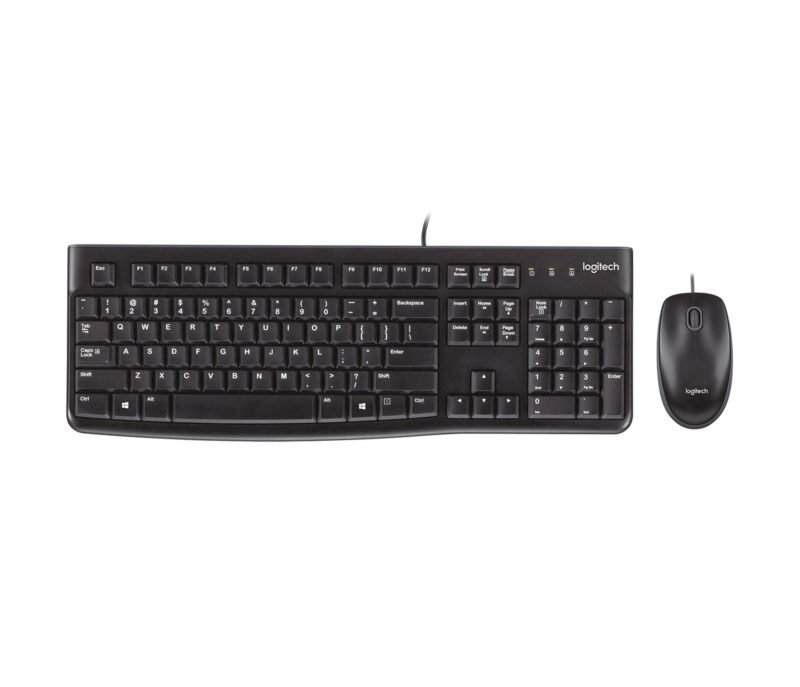 Logitech MK120 Wired Keyboard and Mouse Combo for Windows, Optical Wired Mouse, Full-Size Keyboard, USB Plug-and-Play, Compatible with PC and Laptop, QWERTY UK English Layout, Black, photo 1 of 1