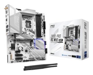ASRock Z890 PRO RS WIFI WHITE Intel 1851 Socket Motherboard, ATX, 4x DDR5 Slots, 4x M.2 Sockets, 3x USB-C Port, Fitted I/O Shield, 2.5GbE LAN, Wi-Fi 6E, 1x DisplayPort / 1x HDMI / 2x USB-C (USB4)