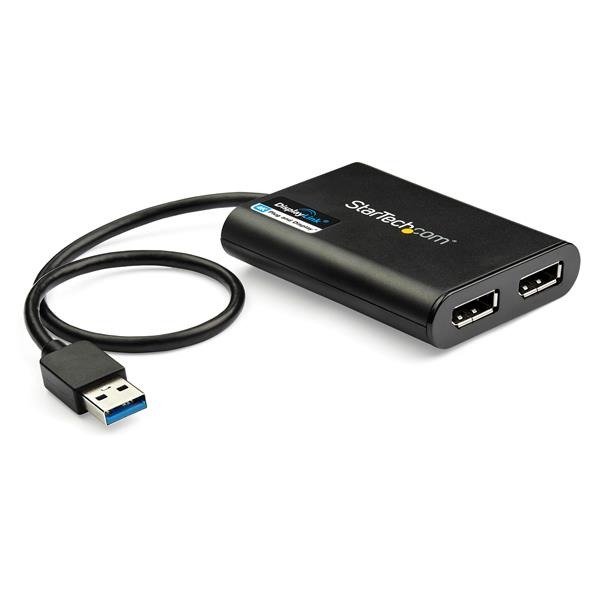 STARTECH.COM USB to Dual DisplayPort Adapter - 4K 60Hz