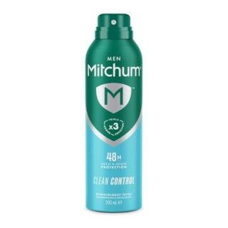 Mitchum Men Triple Odor Defense 48HR Protection Deodorant Spray & Antiperspirant (200ml) Clean Control, Dermatologist Tested (Packaging may vary)