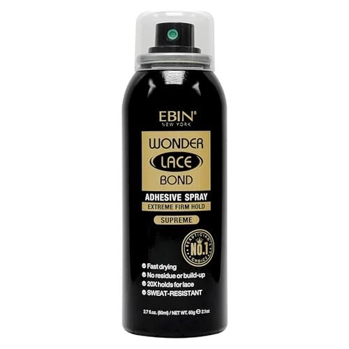 EBIN New York Wonder Lace Bond Adhesive Spray - Supreme Extreme Firm Hold 80ml | Fast Drying, No Residue, No Build Up, Powerful All-Day Hold, Daily Wig Application, photo 1 of 1