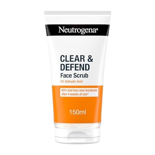 Neutrogena Clear & Defend Facial Scrub (1x 150ml), Oil-Free Face Scrub Suitable for Oily and Spot-Prone Skin, Facial Exfoliator with 2% Salicylic Acid Clinically Proven to Defend Against Breakouts, photo 1 of 1