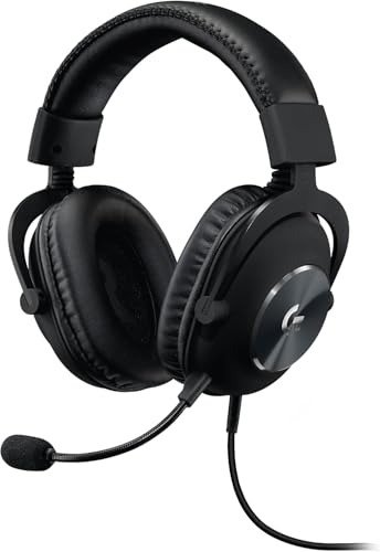 Logitech G PRO X Gaming-Headset, Corded, Over-Ear Headphones with Blue VO!CE Mic, DTS Headphone:X 7.1, 50mm PRO-G Drivers, 7.1 Surround Sound for esports Gaming, PC/PS/Xbox/Nintendo Switch - Black