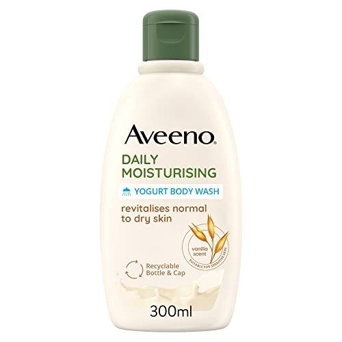 Aveeno Daily Moisturising Yogurt Body Wash, Vanilla & Oat Scent, With Prebiotic Oat and Probiotic Greek Yogurt, Suitable For Sensitive Skin, Gently Cleanses and Moisturises, 300ml, photo 1 of 1