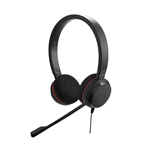 Jabra Evolve 20 UC Stereo Headset  Unified Communications Headphones for VoIP Softphone with Passive Noise Cancellation  USB-A Cable with Controller  Black