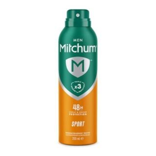 Mitchum Men Triple Odor Defense 48HR Protection Aerosol Deodorant & Anti-Perspirant, Sport, 200 ml