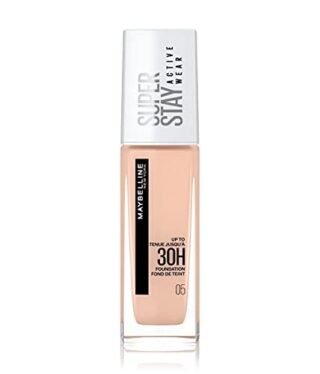 Maybelline New York Super Stay Active Wear, waterproof foundation with high coverage, long-lasting facial make-up, colour: No. 5 Light Beige (Very Light), 1 x 30 ml