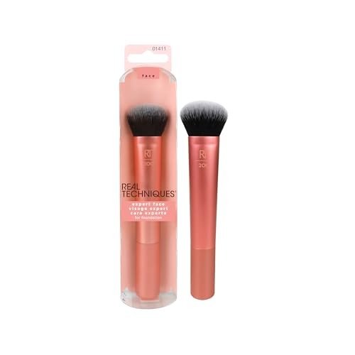 Real Techniques Expert Face Makeup Brush, For Liquid and Cream Foundation, Blush, and Bronzer, Buildable Coverage for Base Makeup, Dense, Synthetic Bristles, Vegan and Cruelty-Free, 1 Count, photo 1 of 1