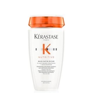 Kerastase Nutritive, Gentle Hydrating Shampoo for Dry Hair, Nourishing Protein Formula with Niacinamide, Moisturises, Softens and Restores Shine, Bain Satin, 250ml