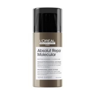 L'Oreal Professionnel Absolut Repair Molecular Leave-In Hair Mask, For Extremely Damaged Hair, Molecular Peptides Bond Repair, Restore Strength & Elasticity, Hair Treatment, 100ml