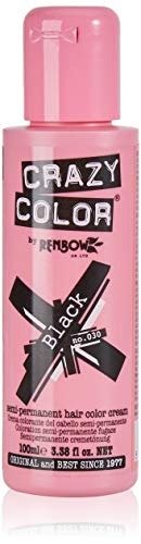 Renbow Crazy Color Semi Permanent Hair Color Cream Black No.30 100ml