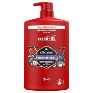 Old Spice Night Panther Mens Shower Gel & Shampoo 1000ml Multi-Use 3-in-1 Hair-Face-Body Wash. Long Lasting Fresh, Perfume Quality Scent