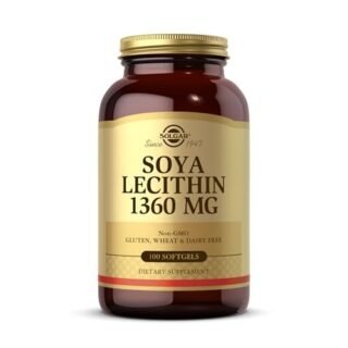 Solgar Soya Lecithin 1360 mg Softgels - Pack of 100 - Supports Cell Membrane Structure - Wheat,Gluten and Diary Free