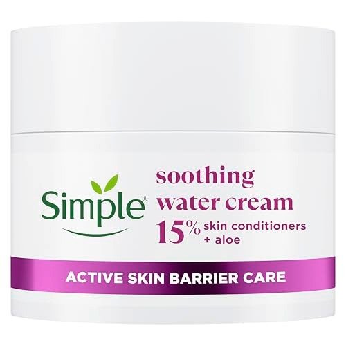 Simple Soothing Water Face Cream facial moisturiser with 15% skin conditioners, aloe and ceramide boosters for a healthy skin barrier calms and hydrates dry, sensitive skin 50 ml, photo 1 of 1