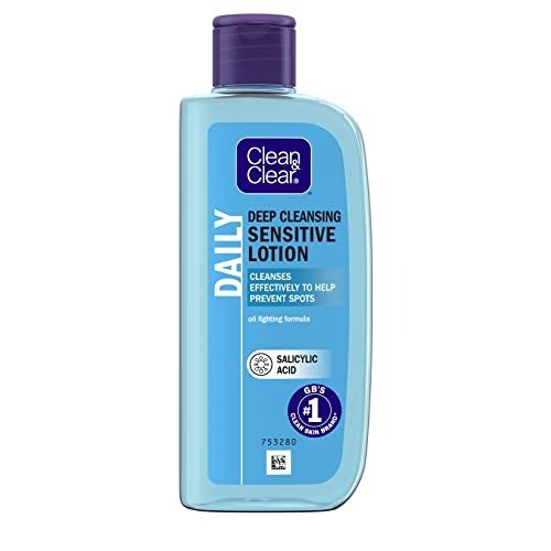 Clean & Clear Deep Cleansing Lotion for Sensitive Skin (1x 200ml), Clean and Clear Facial Cleanser with Salicylic Acid to Deeply Clean, Remove Dirt and Oil, Help Prevent Spots, photo 1 of 1
