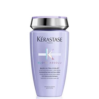 Kerastase Blond Absolu, Anti-Brass Purple Shampoo, Toning, For Cool Blondes and Grey Hair, With Hyaluronic Acid and Edelweiss Flower, Bain Ultra Violet, 250 ml