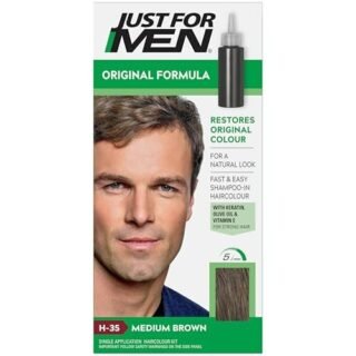 Just for men Original Formula Medium Brown Hair Dye, Restores Original Colour for a Natural Look  H35