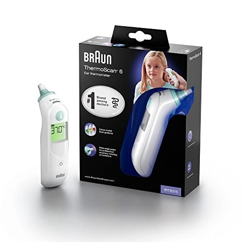 Braun ThermoScan 6 Ear thermometer - Colour-coded Digital Display - ExacTemp Stability Indicator - Baby and infant friendly-