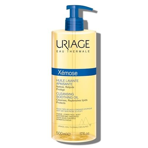 Uriage Xemose Cleansing Soothing Oil - Nourishing Cleansing for Face & Body with 19% Glycerin & Shea Butter - Dry Skin Prone to Atopy - Soothes Itching Sensations - Fragrance-free & Soap-free - 500ml, photo 1 of 1