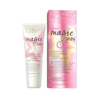 Eveline Cosmetics Magic Skin CC Beautifying 8-in-1 Moisturizing Cream for Redness with Hyaluronic Acid, 24k Gold, and Vitamin E - 50ml