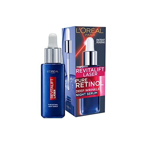 L'Oreal Paris Pure Retinol Serum, Revitalift Laser Deep Anti-Wrinkle Retinol Night Serum For Face [Revitalift Laser Retinol Serum 30ml + x3 Hydra Genius Moisturiser Sachets 3ml], photo 1 of 1