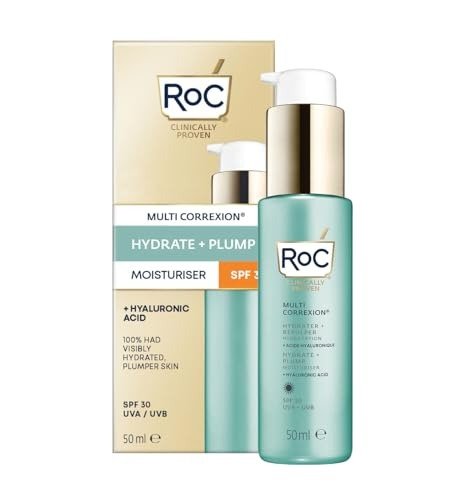 RoC - Multi Correxion Hydrate + Plump Moisturiser SPF30 - Anti-Wrinkle Treatment - UVA/UVB Protection - Reduces Linse & Wrinkles - Daily Sunscreen Moisturiser - Hyaluronic Acid - 50 ml, photo 1 of 1