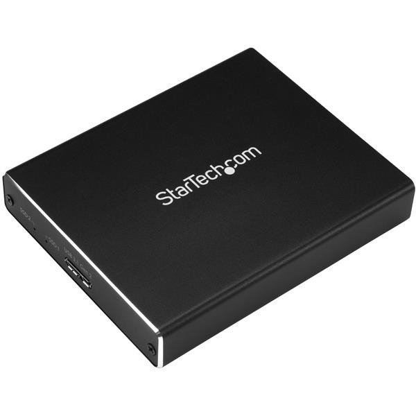 STARTECH.COM Dual-Slot Hard Drive Enclosure for M.2 SATA SSDs - USB 3.1 (10Gbps) - Aluminum, photo 1 of 1