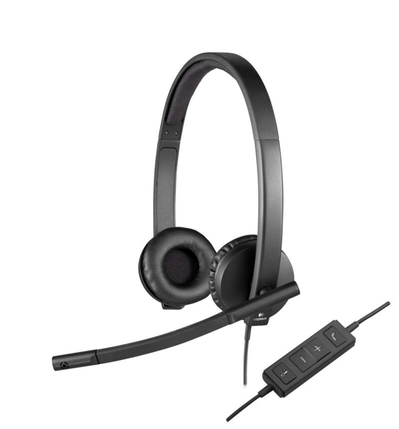 Logitech H570E Stereo Headset with Boom Mic, USB, In-Line Controls, Noise & Echo Cancellation, Leatherette Ear Pads, photo 1 of 1