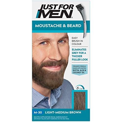 Just For Men Moustache & Beard Light-Medium Brown Dye, Eliminates Grey For a Thicker & Fuller Look With An Applicator Brush Included  M30, photo 1 of 1