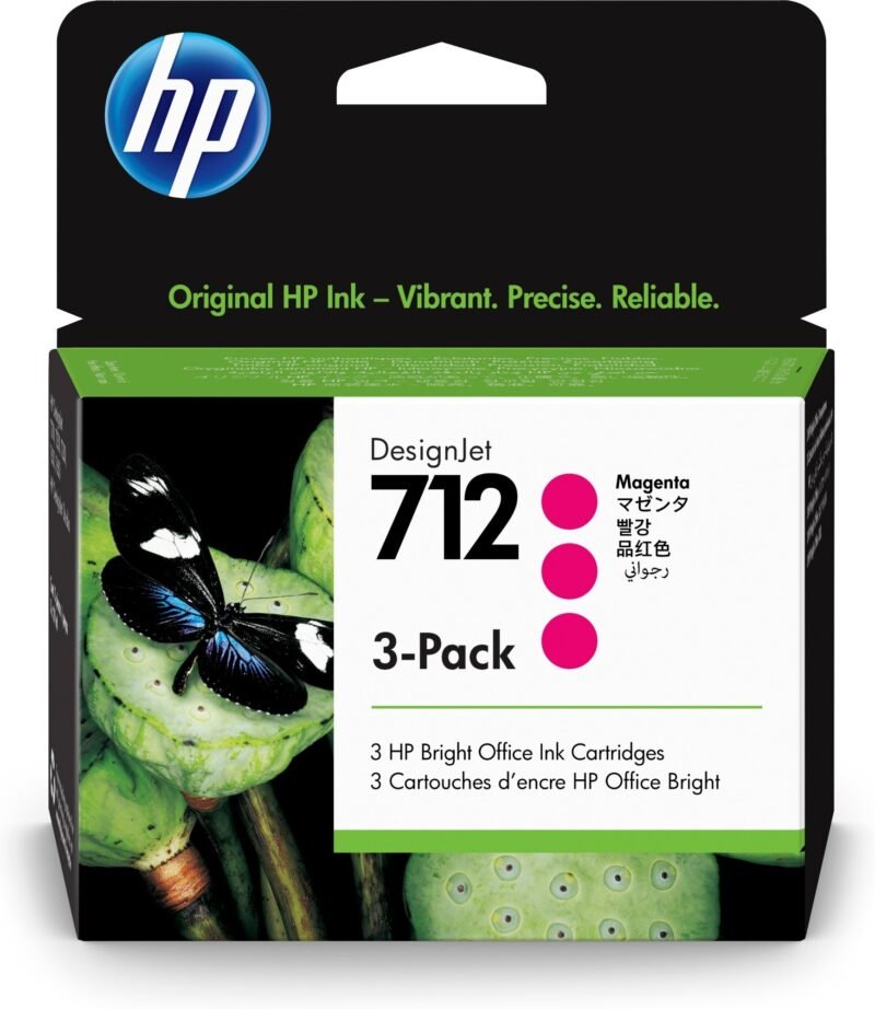 HP 712 29 ml inktcartridge voor DesignJet, magenta, 3-pack, foto 1 van 1