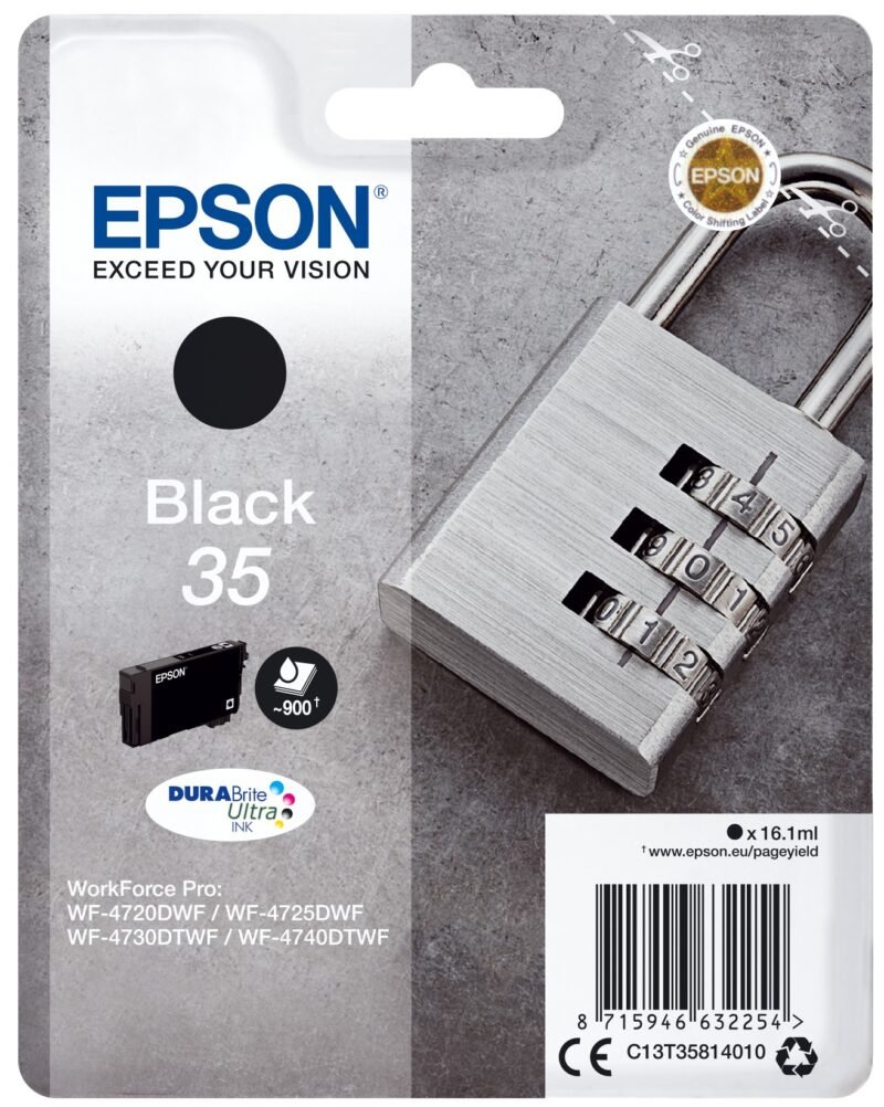 Epson Padlock 35 Hangslot DURABrite Ultra afzonderlijke zwarte inkt, foto 1 van 1