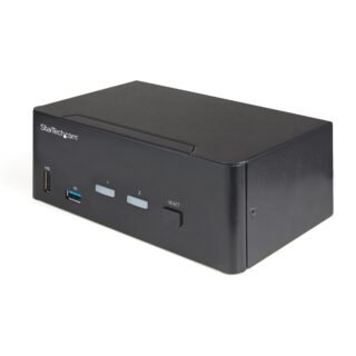 STARTECH.COM 2 Port Dual Monitor HDMI KVM Switch, 4K 60Hz Ultra HD HDR, Desktop 4K HDMI 2.0 KVM Swit