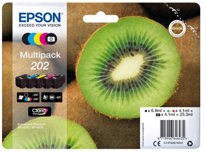 Epson Kiwi Multipack 5-colours 202 Claria Premium Ink, foto 1 van 1