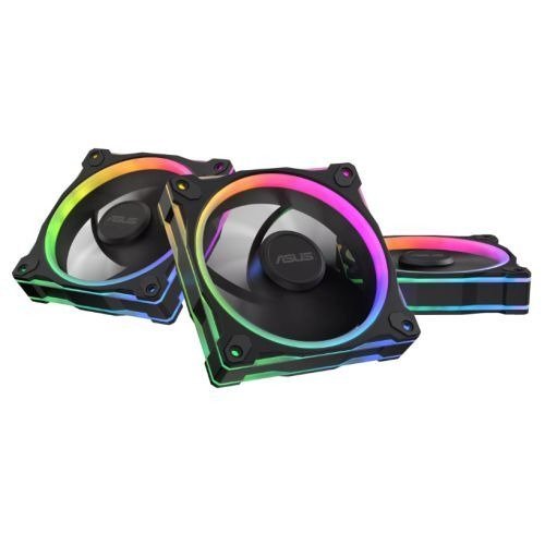 Asus Prime MR120 ARGB Reverse Blade 12cm PWM Case Fans (3 Pack), Sleeve Bearing, 28mm Frame, Dual-Sided Lighting, 1600 RPM, Black, photo 1 of 1