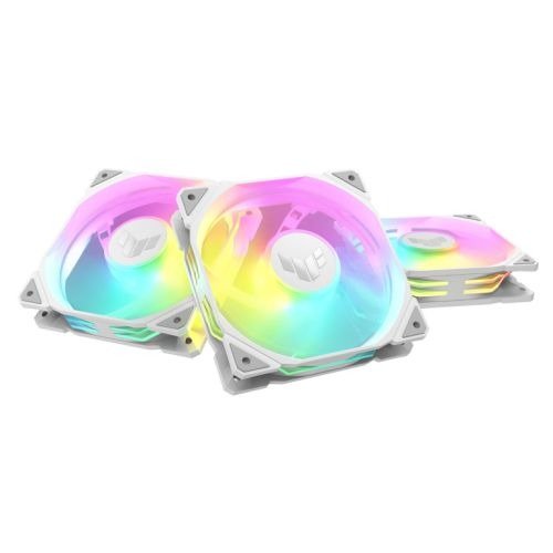 Asus TUF Gaming TR120 ARGB Reverse Blade 12cm PWM Case Fans (3 Pack), Hydraulic  Bearing, 28mm Frame, Double-layer LED Matrix Design, 2000 RPM, White, photo 1 of 1