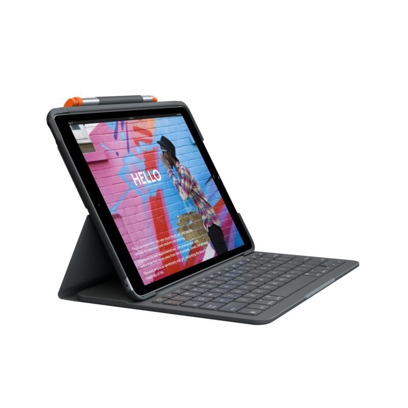 LOGITECH SLIM FOLIO Keyboard/Cover Case (Folio) iPad (7th Generation) Tablet - Graphite, photo 1 of 1