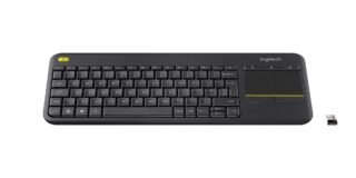 LOGITECH K400 Plus Keyboard - Wireless Connectivity - RF - Black - USB Interface - French