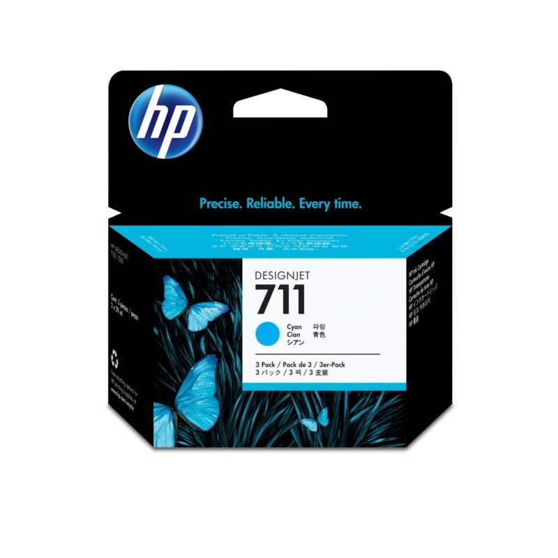 HP 711 cyaan DesignJet inktcartridges, 29 ml, 3-pack, foto 1 van 1