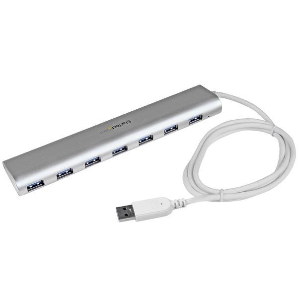 STARTECH.COM 7 Port Compact USB 3.0 Hub with Built-in Cable - Aluminum USB Hub, photo 1 of 1
