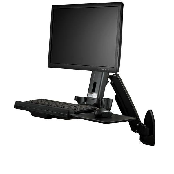 STARTECH.COM Wall Mount Workstation, Articulating Full Motion Standing Desk with Ergonomic Height Ad, photo 1 of 1