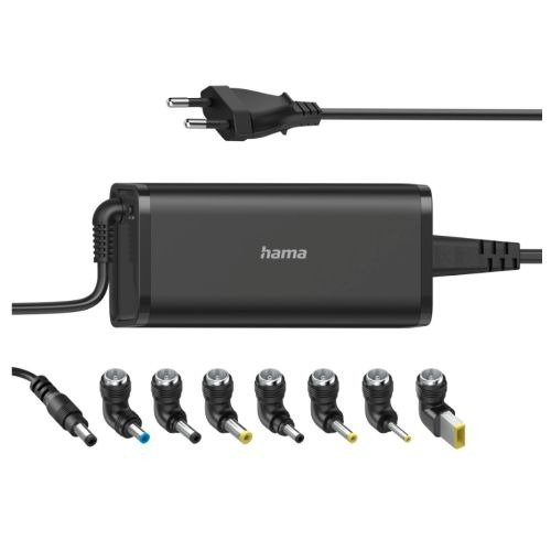 Hama Universal 90W EU Travel Notebook PSU, 15-19V, 8 Adapters, Hook & Cable Tie, *Euro Plug*, photo 1 of 1