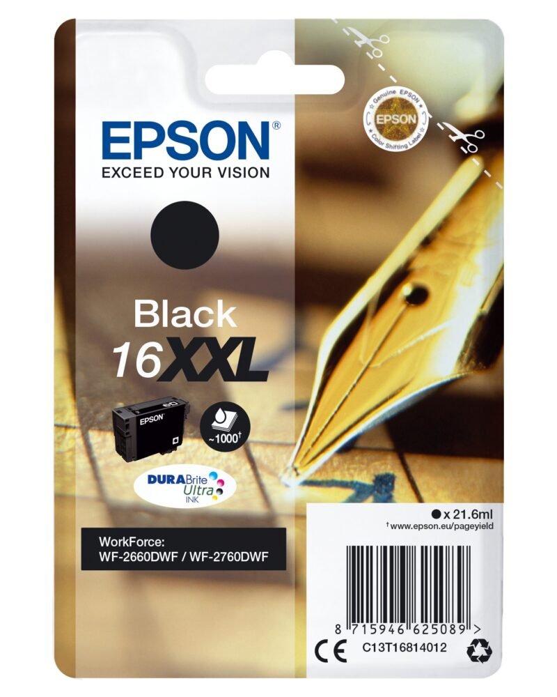 Epson Singlepack Black 16XXL DURABrite Ultra Ink, foto 1 van 1
