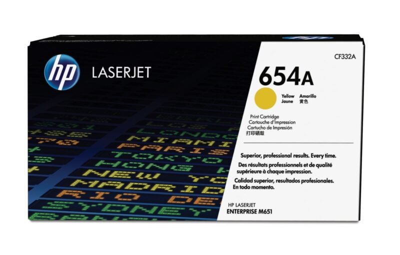HP 654A - yellow - original - LaserJet - toner cartridge (CF332A), photo 1 of 1