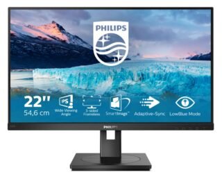 PHILIPS 222S1AE 54.6 cm (21.5") Full HD WLED LCD Monitor - 16:9 - Textured Black - 558.80 mm Class