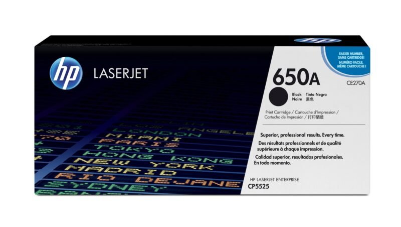 HP 650A - black - original - LaserJet - toner cartridge (CE270A), photo 1 of 1