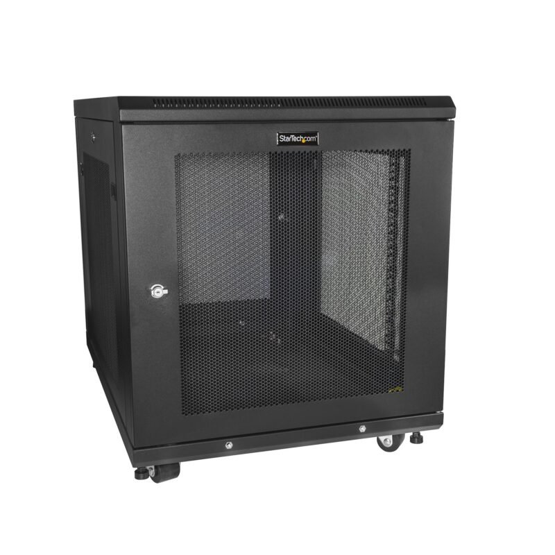 STARTECH.COM 12U Server Rack Cabinet, 4-Post Adjustable Depth (2" to 30")Network Equipment Rack Encl, photo 1 of 1