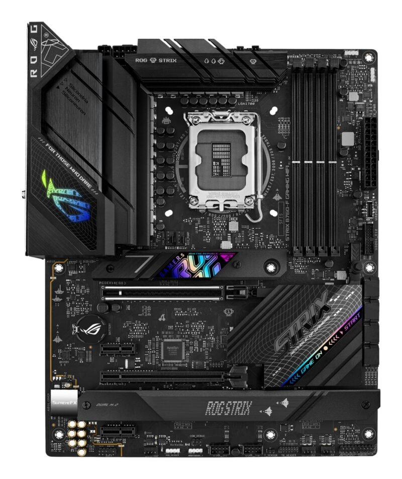 Asus ROG STRIX B760-F GAMING WIFI, Intel B760, 1700, ATX, 4 DDR5, HDMI, DP, Wi-Fi 6E, 2.5G LAN, PCIe5, 3x M.2, RGB, photo 1 of 1