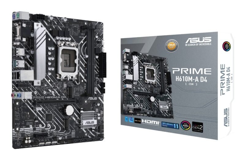 Asus PRIME H610M-A D4 CSM - Corporate Stable Model, Intel H610, 1700, Micro ATX, 2 DDR4, VGA, HDMI, DP, PCIe4, 2x M.2, photo 1 of 1