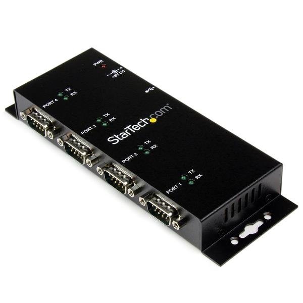 STARTECH.COM USB to Serial Adapter Hub - 4 Port - Industrial - Wall Mount - Din Rail, photo 1 of 1